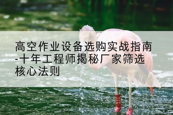 集安剪叉式升降机厂家-高空作业设备选购实战指南-十年工程师揭秘厂家筛选核心法则